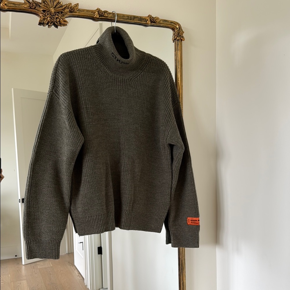 Heron Preston Men's Olive Sweater